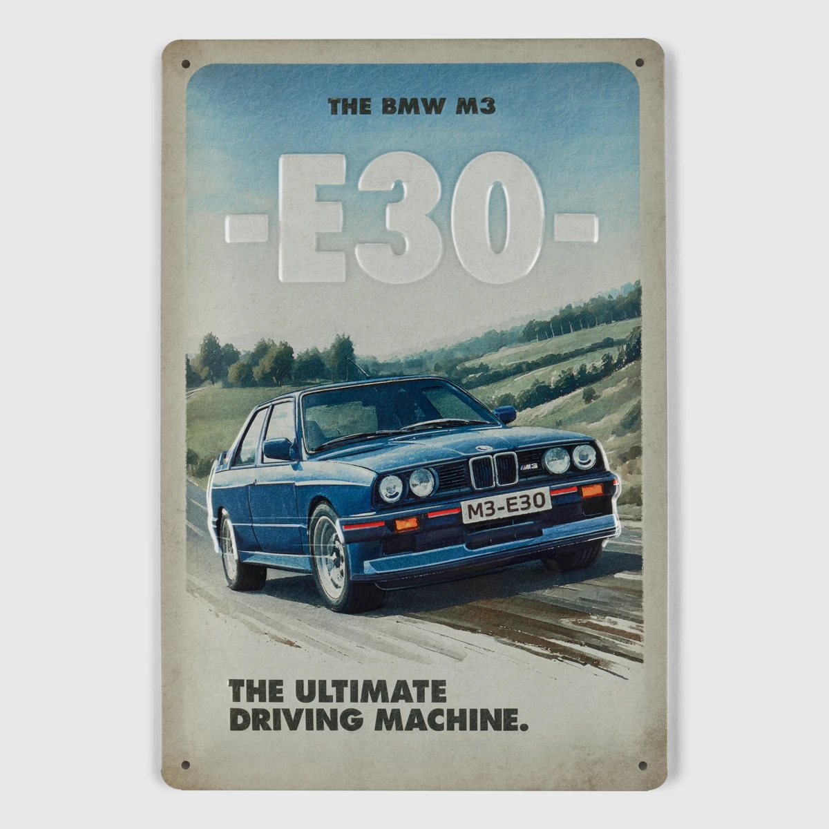 Металлический знак BMW E30 20x30 (Blue)